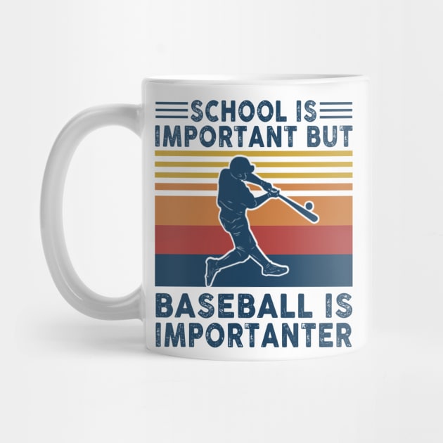 School Is Important But Baseball Is Importanter Shirt Funny Baseball Lover Gift by Alana Clothing